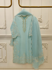 3 Piece - Pure Khaddi Silk Embroidered  Suit S115136