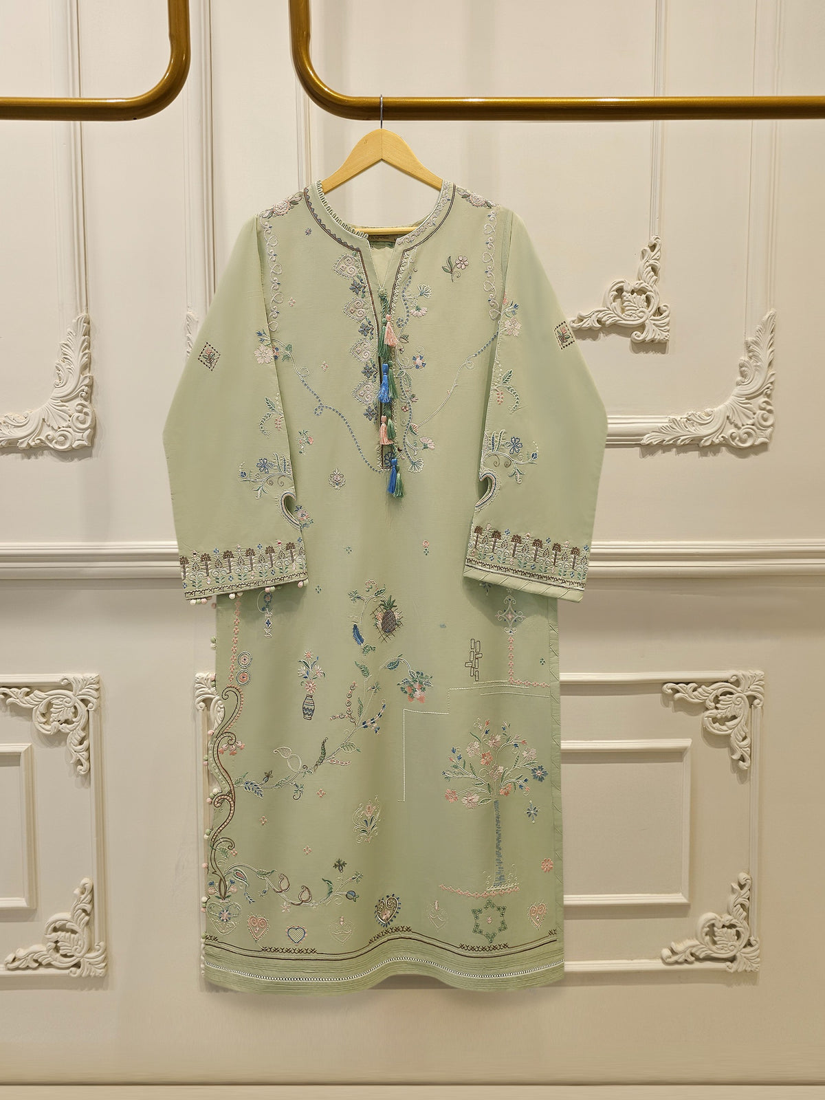 2 Piece - Embroidered Cambric Suit WS00399
