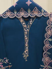3 Piece - Pure Khaddi Silk Embroidered  Suit S115233