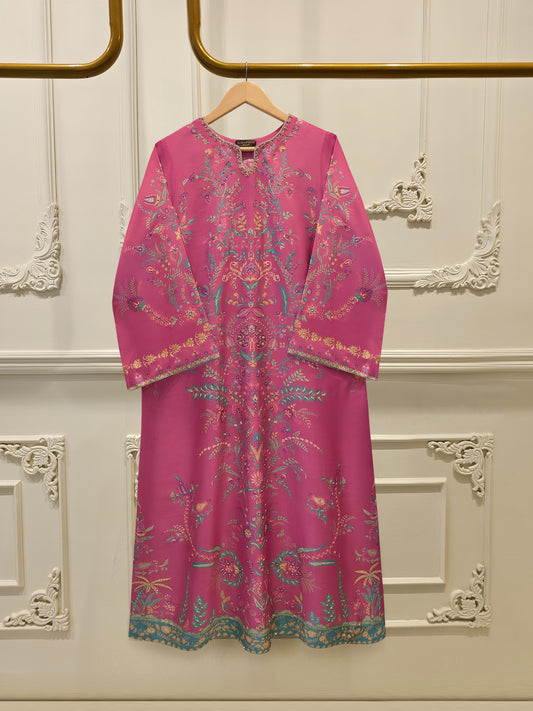 2-Piece Pure Printed Silk Suit with Khadi Silk Pants S115259