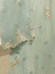 3 Piece- Pure  Sheesha Silk Embroidered Suit S115276