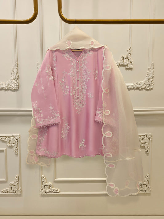 3 Piece- Pure  Sheesha Silk Embroidered Suit S115291