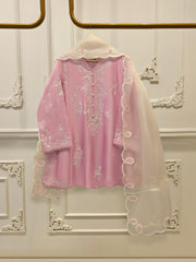 3 Piece- Pure  Sheesha Silk Embroidered Suit S115291