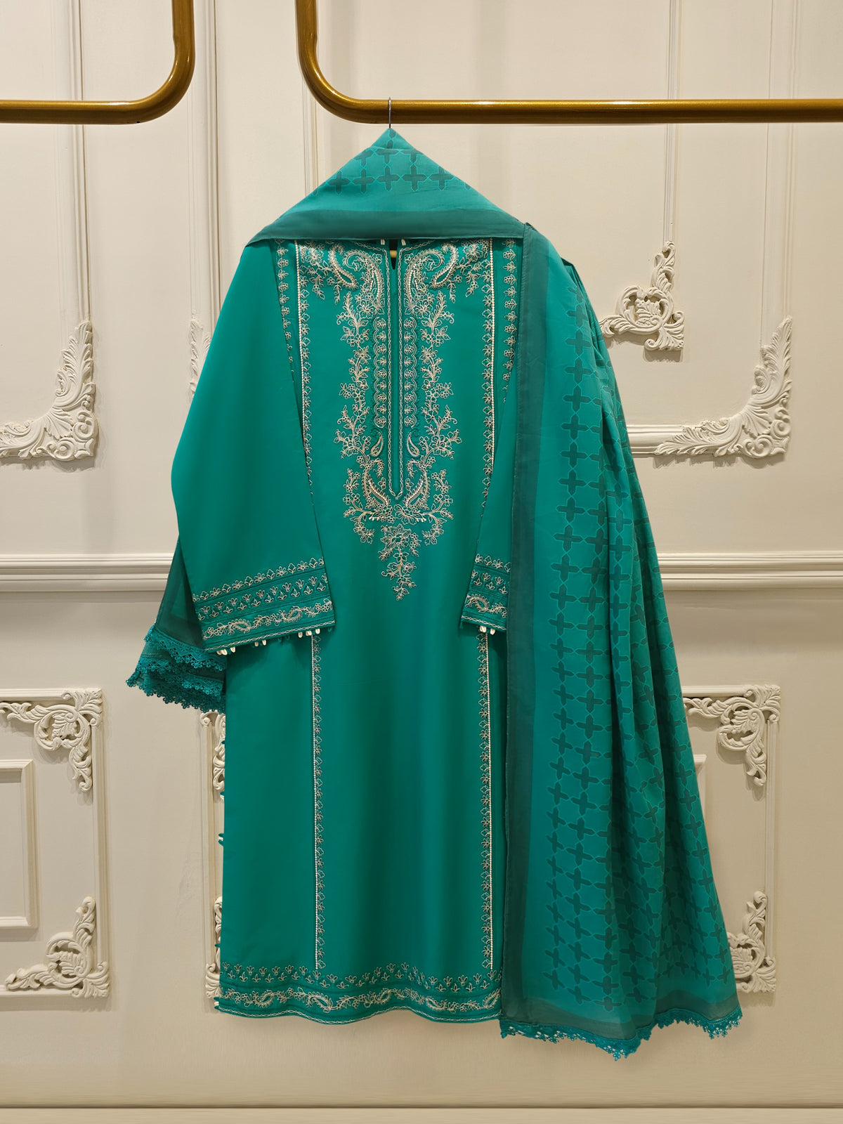 2 Piece - Embroidered Cambric Suit S115320