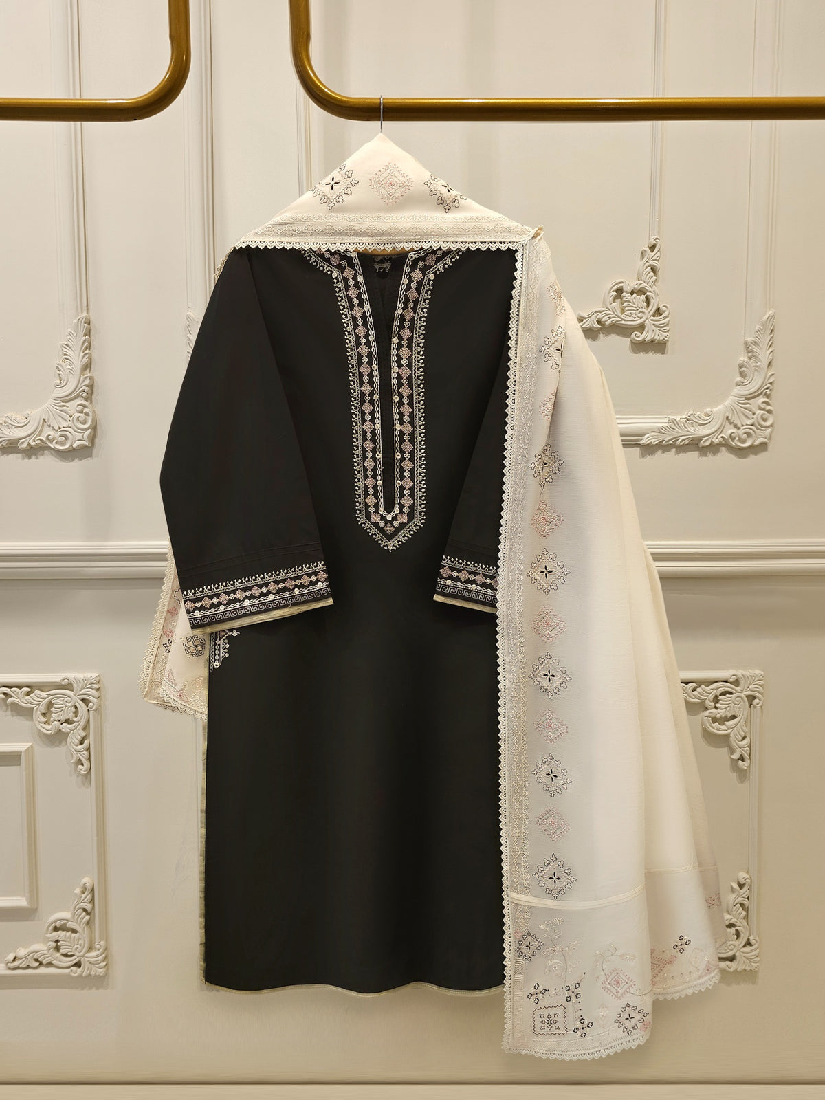 2 Piece - Embroidered Cambric Suit S115370