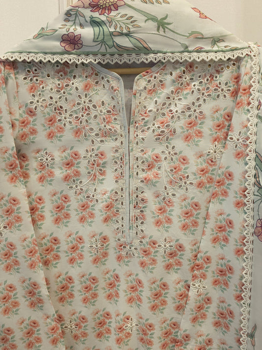 3-Piece Embroided Cambric Suit S115388