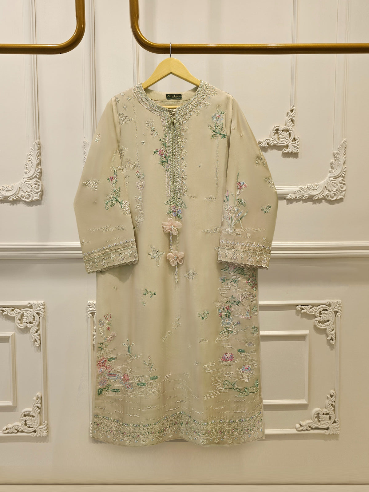 2 Piece- Pure Sheesha Silk Embroidered Suit S115395