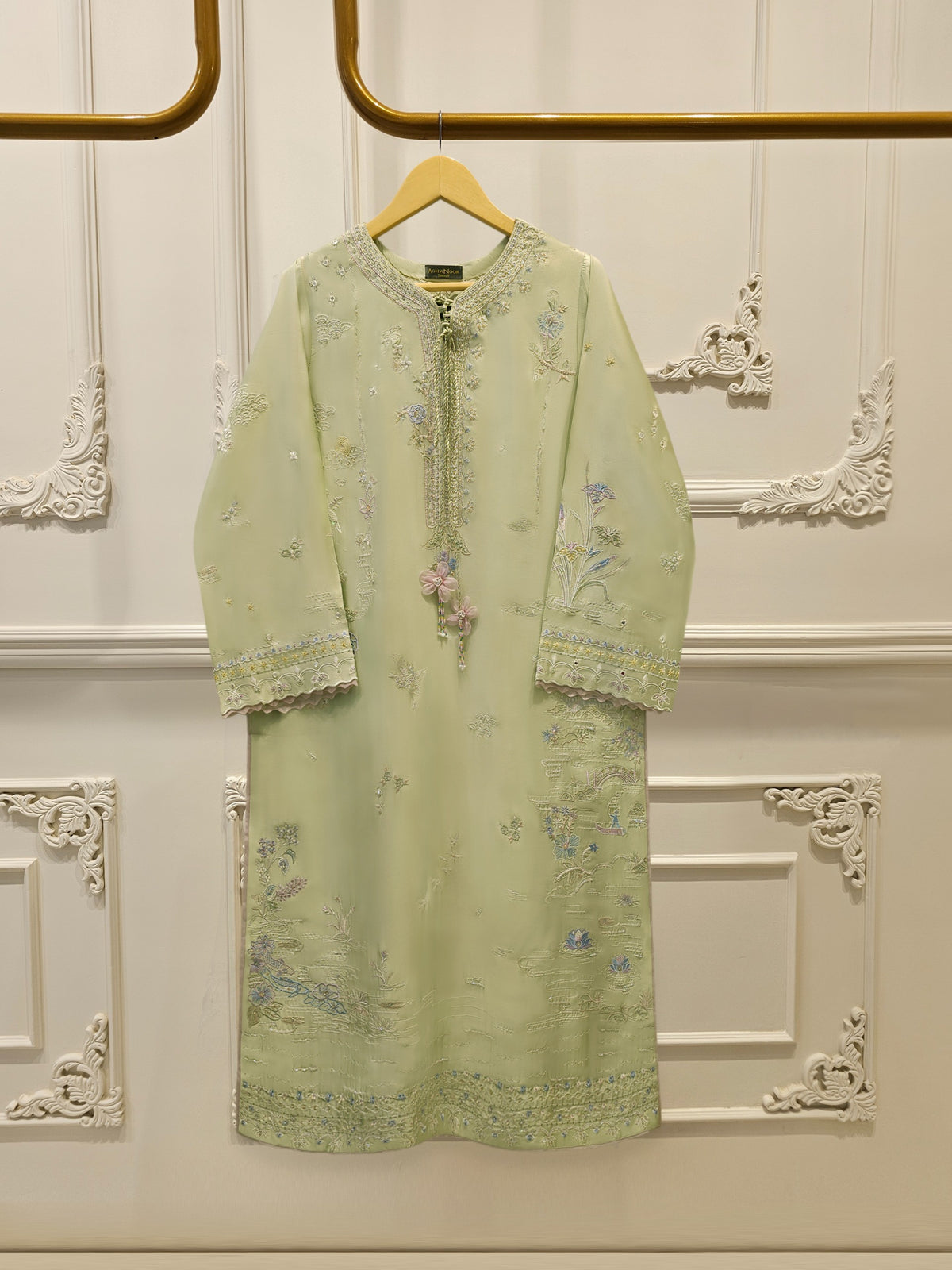 2 Piece- Pure Sheesha Silk Embroidered Suit S115408