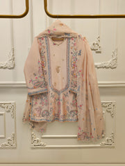 3 Piece- Pure  Sheesha Silk Embroidered Suit S115405