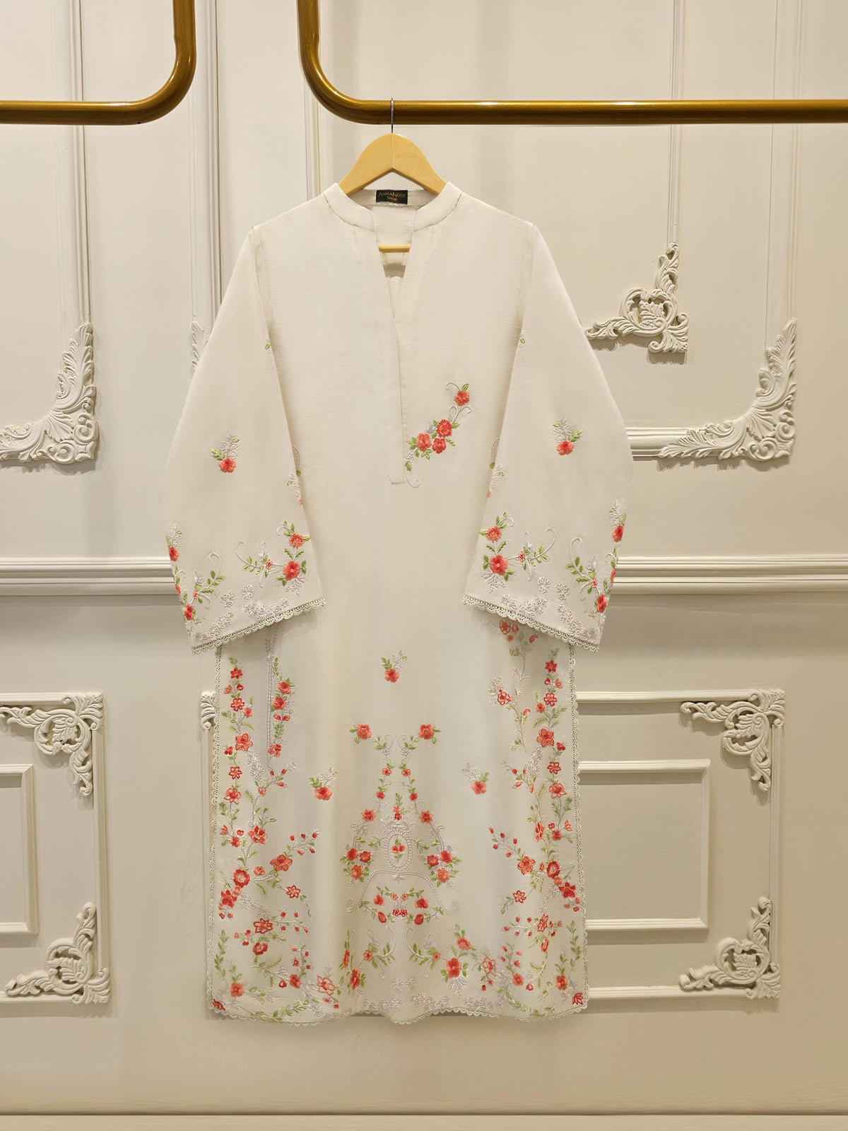 2 Piece- Pure  Korean Silk Embroidered Suit S115413