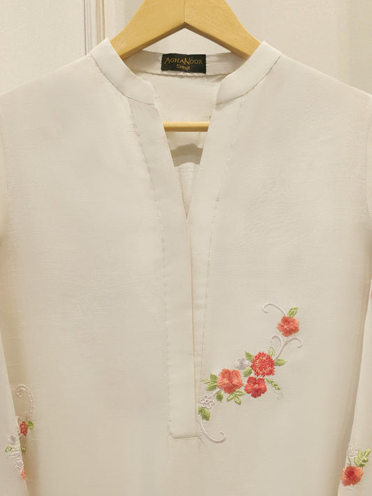 2 Piece- Pure  Korean Silk Embroidered Suit S115413