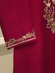 3 Piece- Pure  Sheesha Silk Embroidered Suit S115422