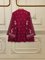 3 Piece- Pure Korean Silk Embroidered Suit S115414