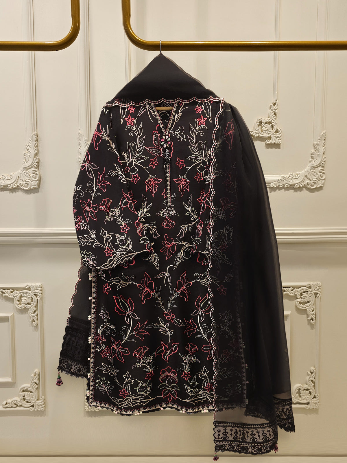 (Unstitched) 3 Piece - Pure Korean Silk Suit S115067