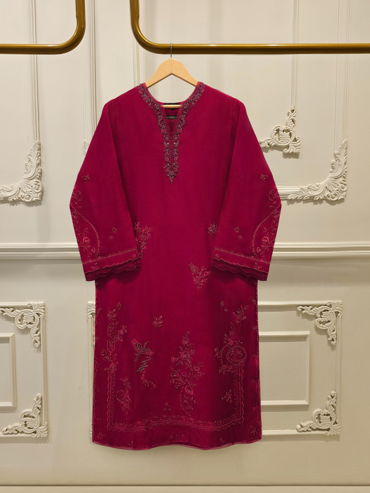 2 Piece- Pure Sheesha Silk Embroidered Suit S115527