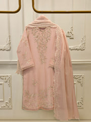 3 Piece - Pure Embroidered Chiffon Suit S115541