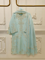 3 Piece - Pure Khaddi Silk Embroidered  Suit S115571