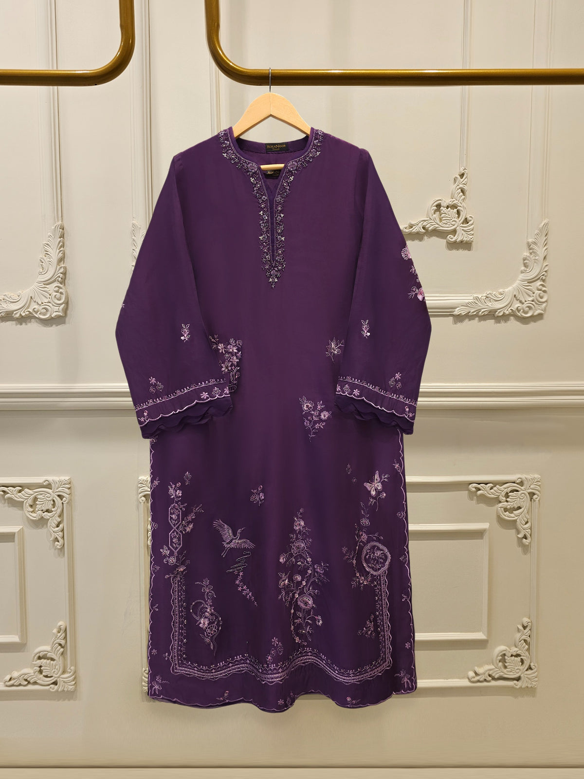 2 Piece- Pure Sheesha Silk Embroidered Suit S115575
