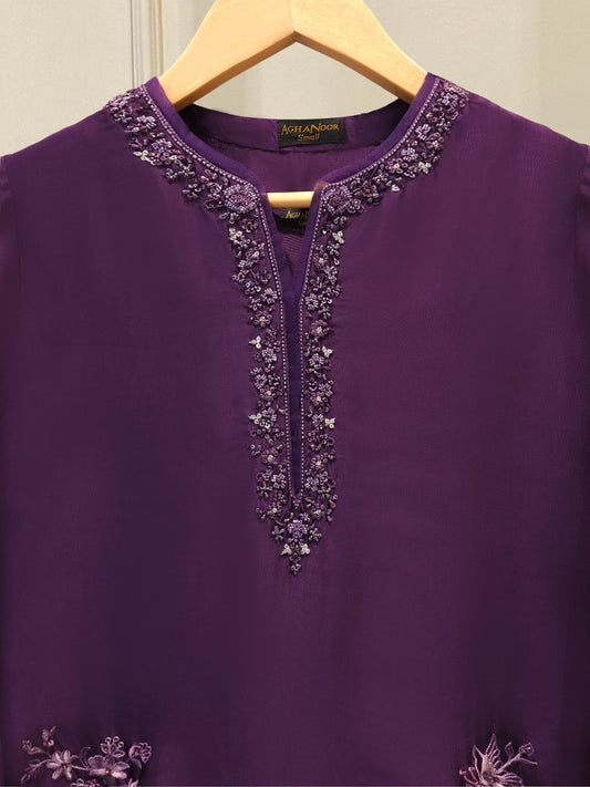 2 Piece- Pure Sheesha Silk Embroidered Suit S115575