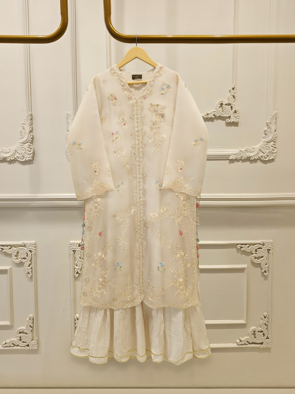 2 Piece - Pure Organza Embroided Suit WS00415