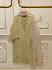 3 Piece - Pure Khaddi Silk Embroidered  Suit S115582