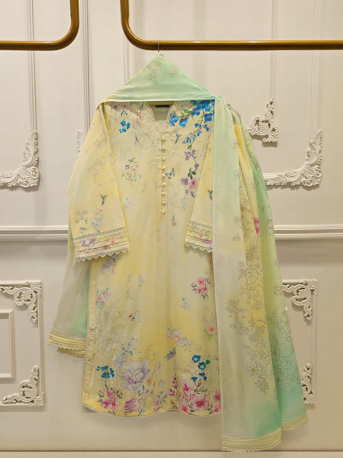 2 Piece - Digital printed Cambric Suit S115574