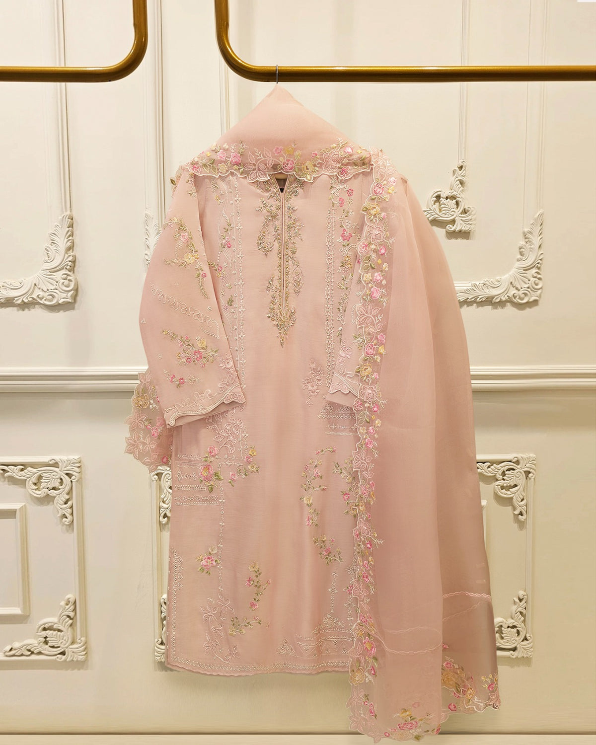3 Piece - Pure Khaddi Silk Embroidered  Suit S115737