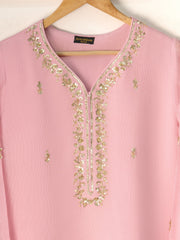 3 Piece- Pure Cotton Net Embroidered Suit S111108