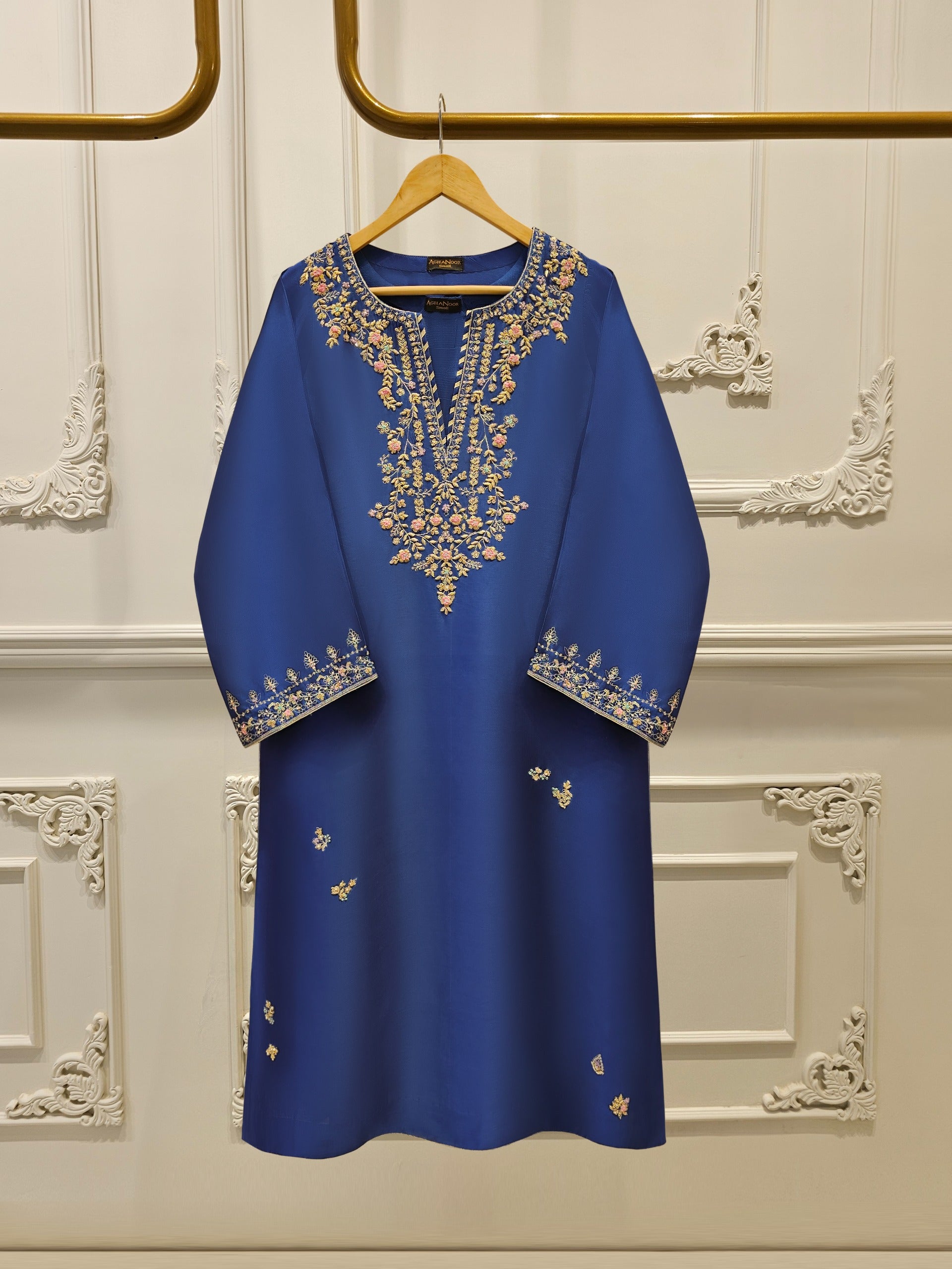 Zaaviay Pret Embroidered Sheesha Silk 3 Piece Suit Emerald Whisper