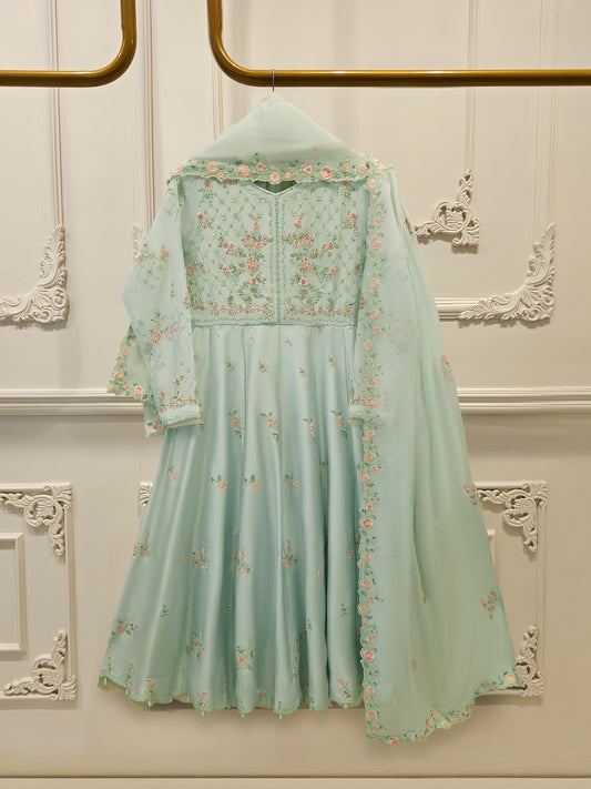 3 Piece- Pure  Sheesha Silk Embroidered Suit S115646