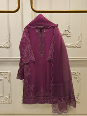 3 Piece - Pure Khaddi Silk Embroidered  Suit S115041