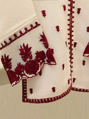 3 Piece - Pure Embroidered Cotton Net Suit S111855