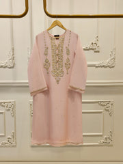 2 Piece - Pure Cotton Net Embroidered Suit S111705