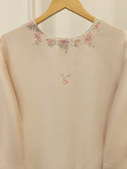 Pure Embroidered Sheesha Silk Shirt S114006