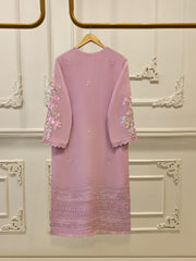 2 Piece - Pure Cotton Net Embroidered Suit S111676