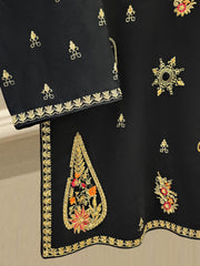 3 Piece- Pure Silk Net Embroidered Suit S111669