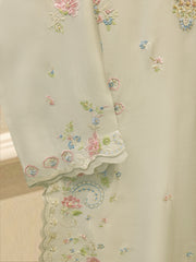 3 Piece- Pure  Sheesha Silk Embroidered Suit S115692