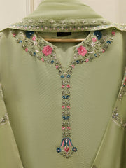 3 Piece - Pure Embroidered Cotton Net Suit S111775