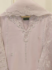 3 Piece- Pure  Sheesha Silk Embroidered Suit S115624