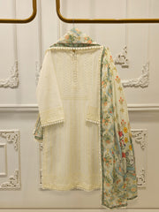 3 Piece - Embroidered Cambric Suit S113631