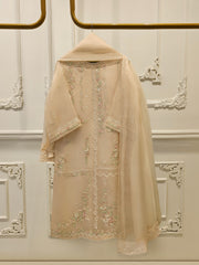 3 Piece - Pure Organza Embroidered Suit S113112