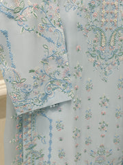 3 Piece- Pure Sheesha Silk Embroidered Suit S113830