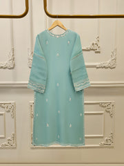 3 Piece - Pure Organza Embroidered Suit S111651