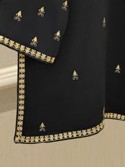3 Piece- Pure Silk Net Embroidered Suit S111669