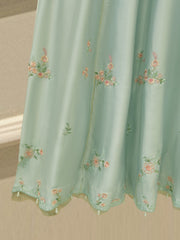 3 Piece- Pure Sheesha Silk Embroidered Suit MTO0006 (Make to Order)