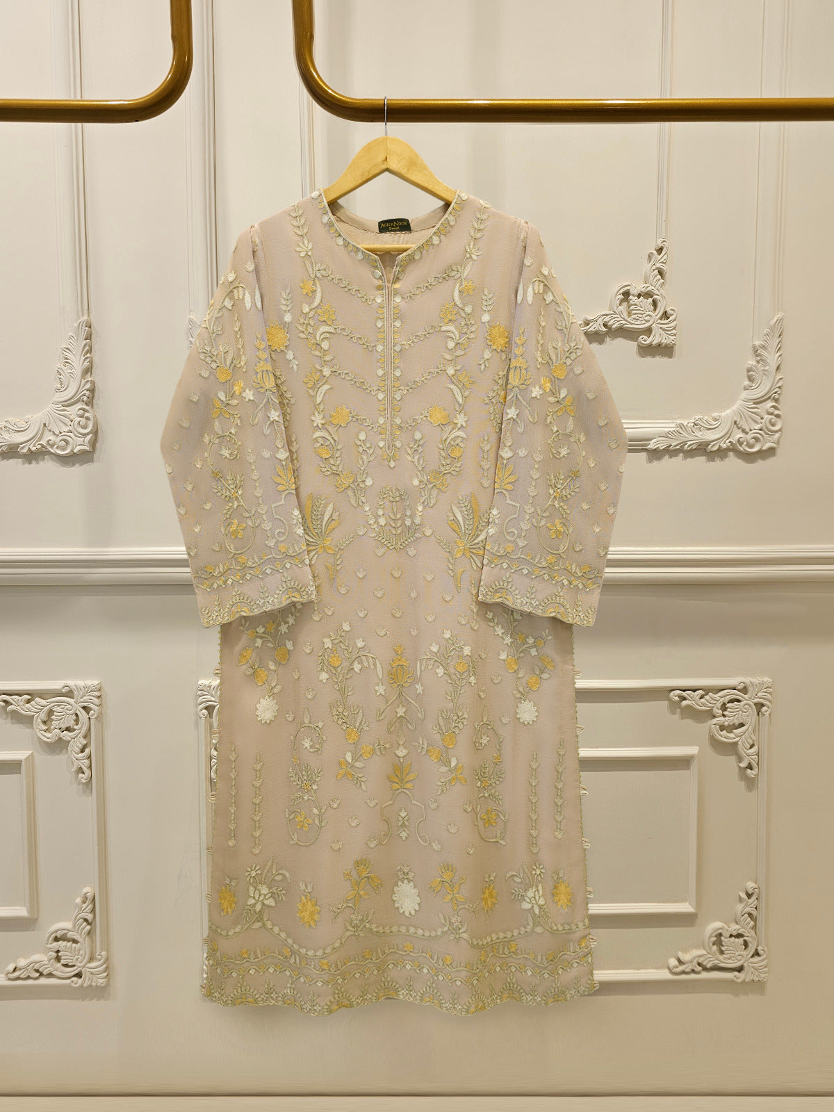 2 Piece - Pure Embroidered Cottone Net Suit S113511