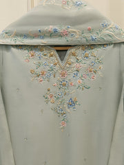 3 Piece - Pure Khaddi Silk Embroidered Suit S114390