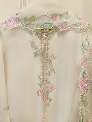 3 Piece- Pure  Sheesha Silk Embroidered Suit S115621