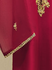 3 Piece - Pure Organza Embroidered Suit S111710