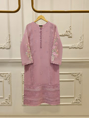 2 Piece - Pure Cotton Net Embroidered Suit S111676
